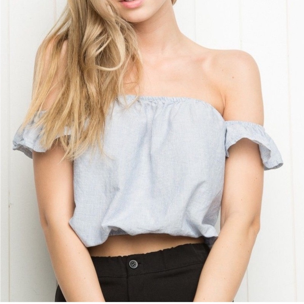 Brandy Melville Striped Off The Shoulder Top